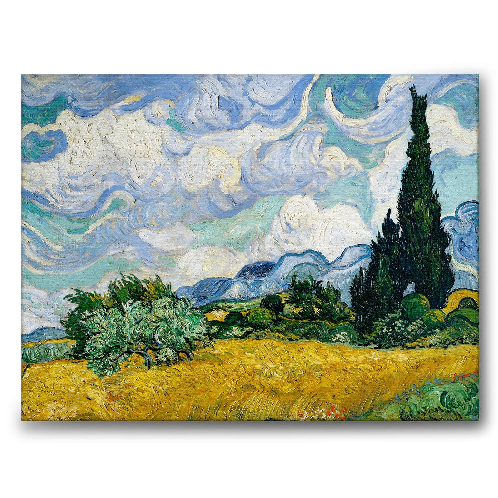 Wheat Field with Cypresses som canvastavla från Historly – bild 1