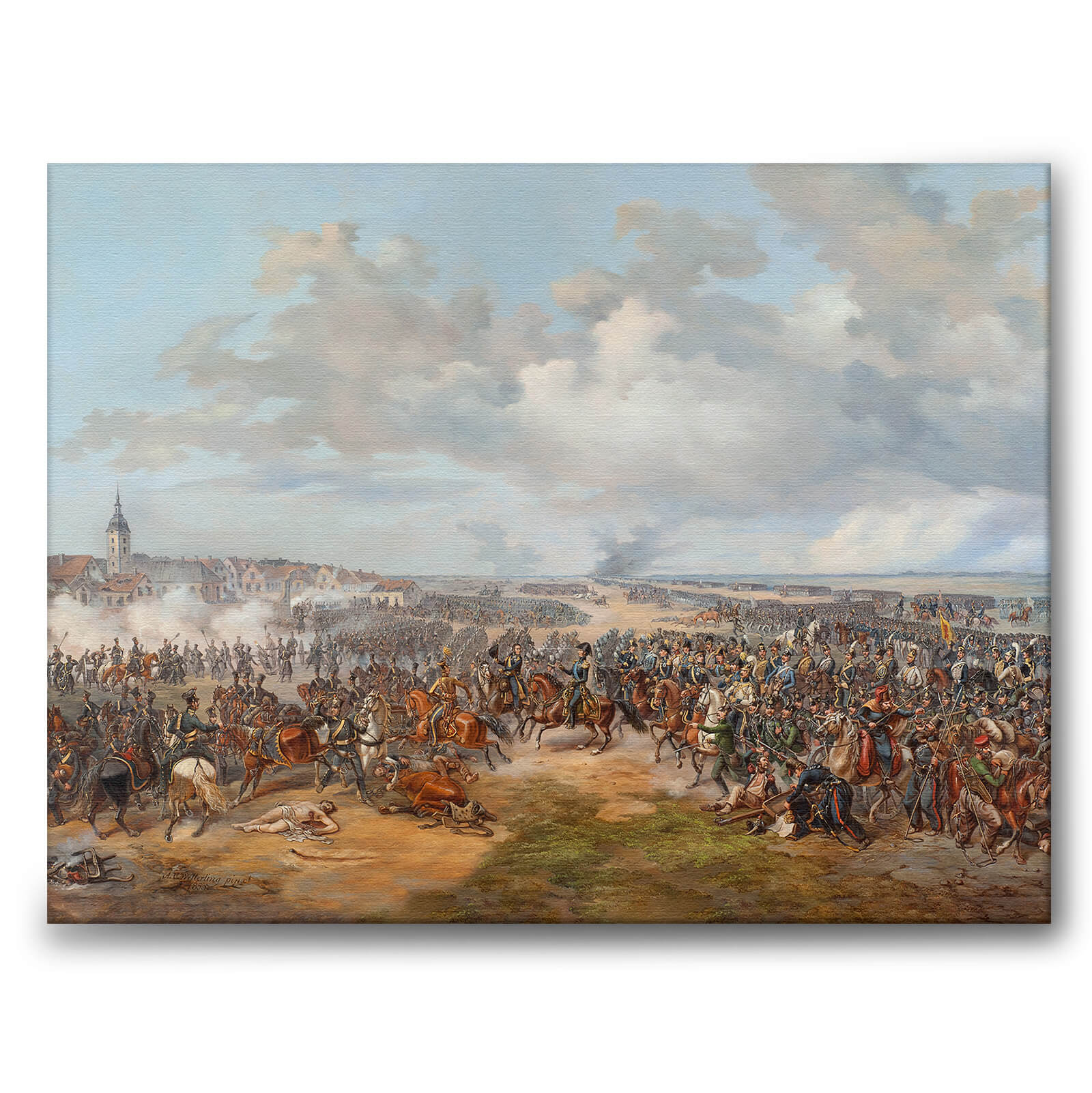 Swedish Troops Assaulting the Town Gate of Leipzig 1813 som canvastavla från Historly – bild 1