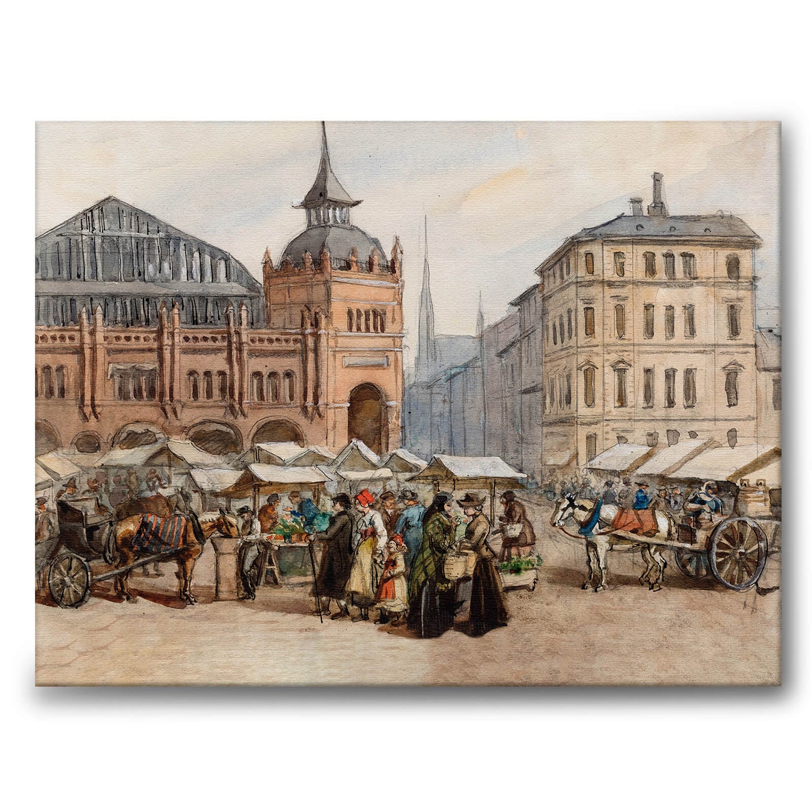 Östermalmshallen 1890 som historisk Stockholmsposter från Historly – bild 1