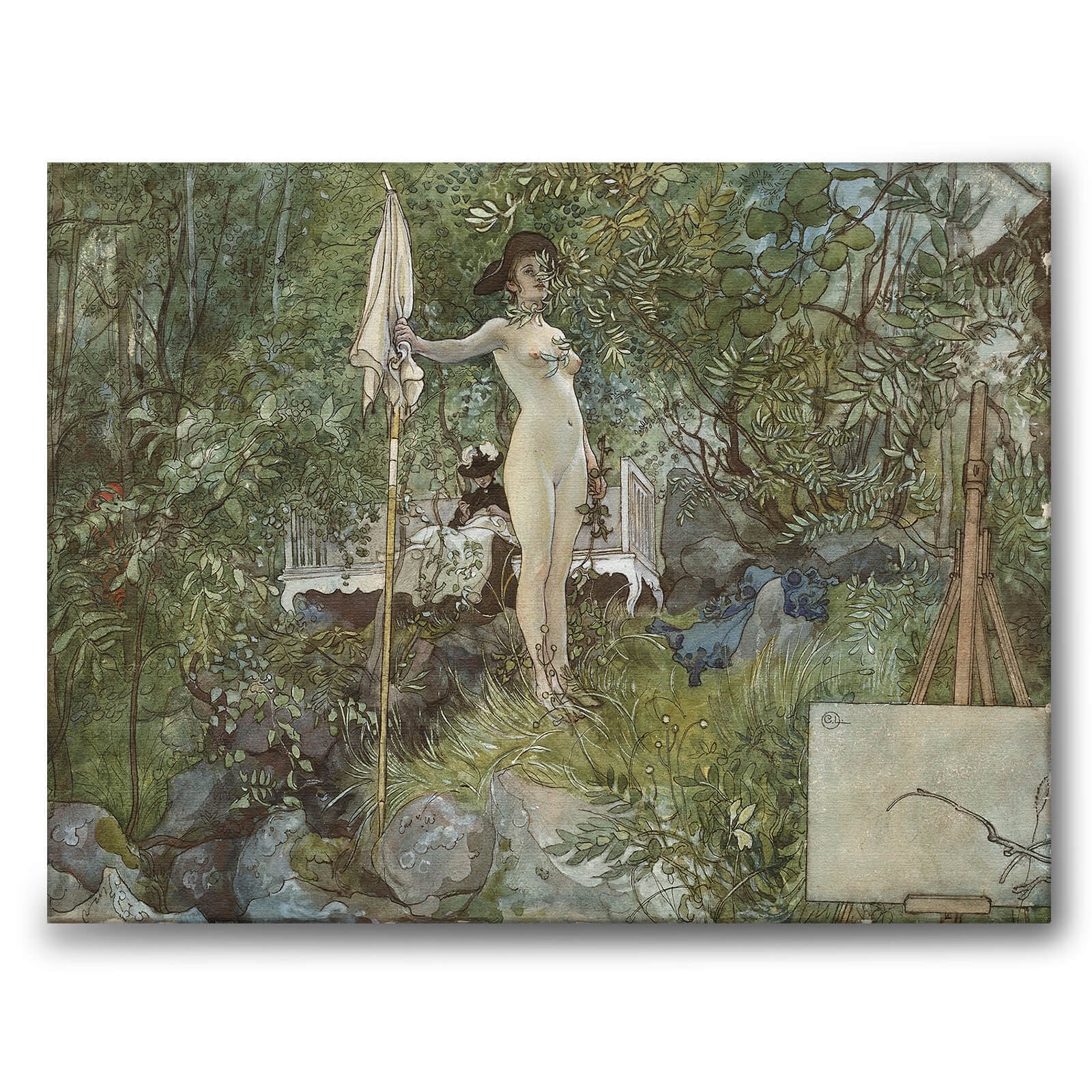 Frilufts-ateljé av Carl Larsson som konstposter från Historly – bild 1