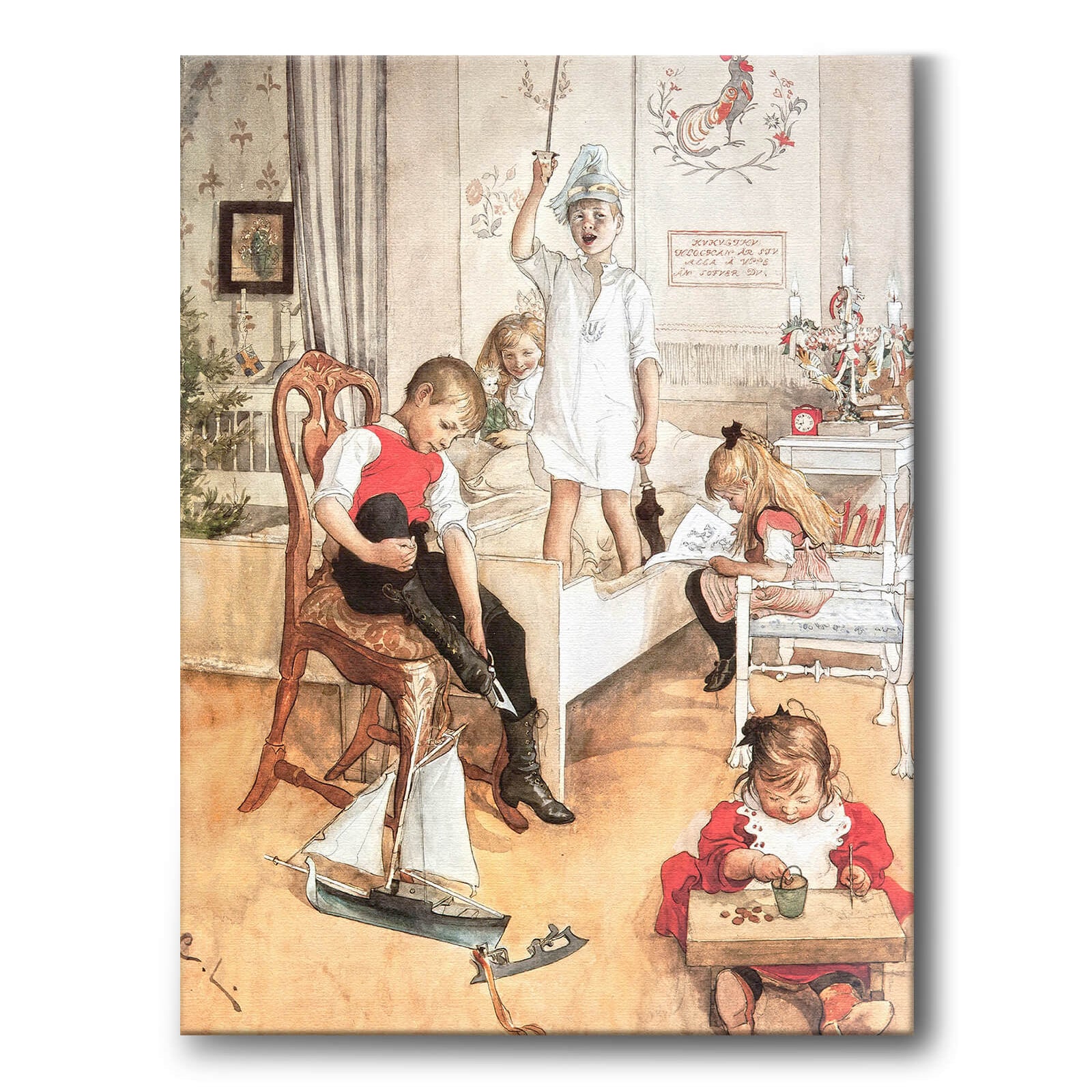 På Juldagsmorgon av Carl Larsson som konstposter från Historly – bild 1