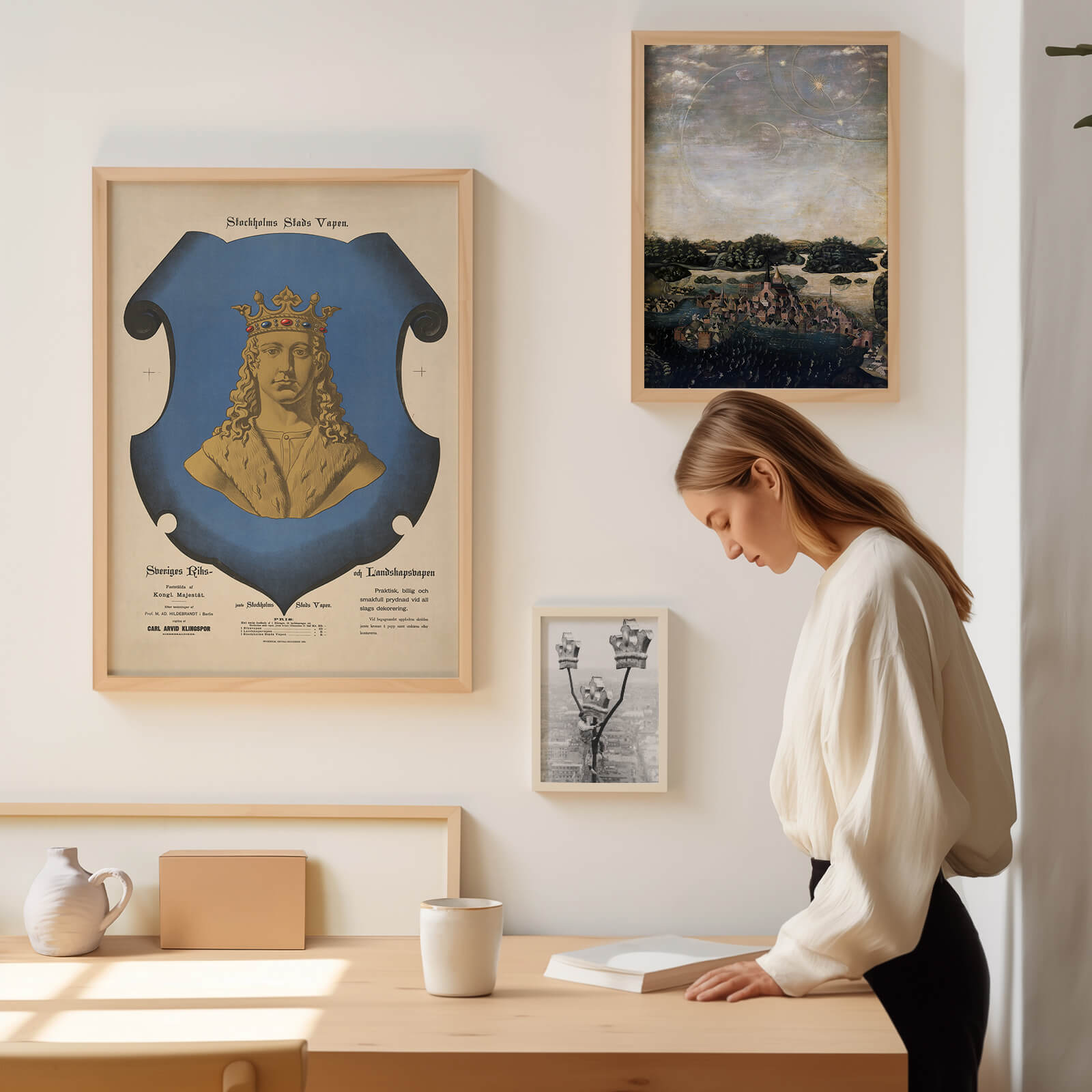 Parhelion som väggkonst i inspirerande inredningsmiljö – miljöbild