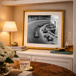 Kary H. Lasch - Monaco Grand Prix 1959 som väggkonst i inspirerande inredningsmiljö