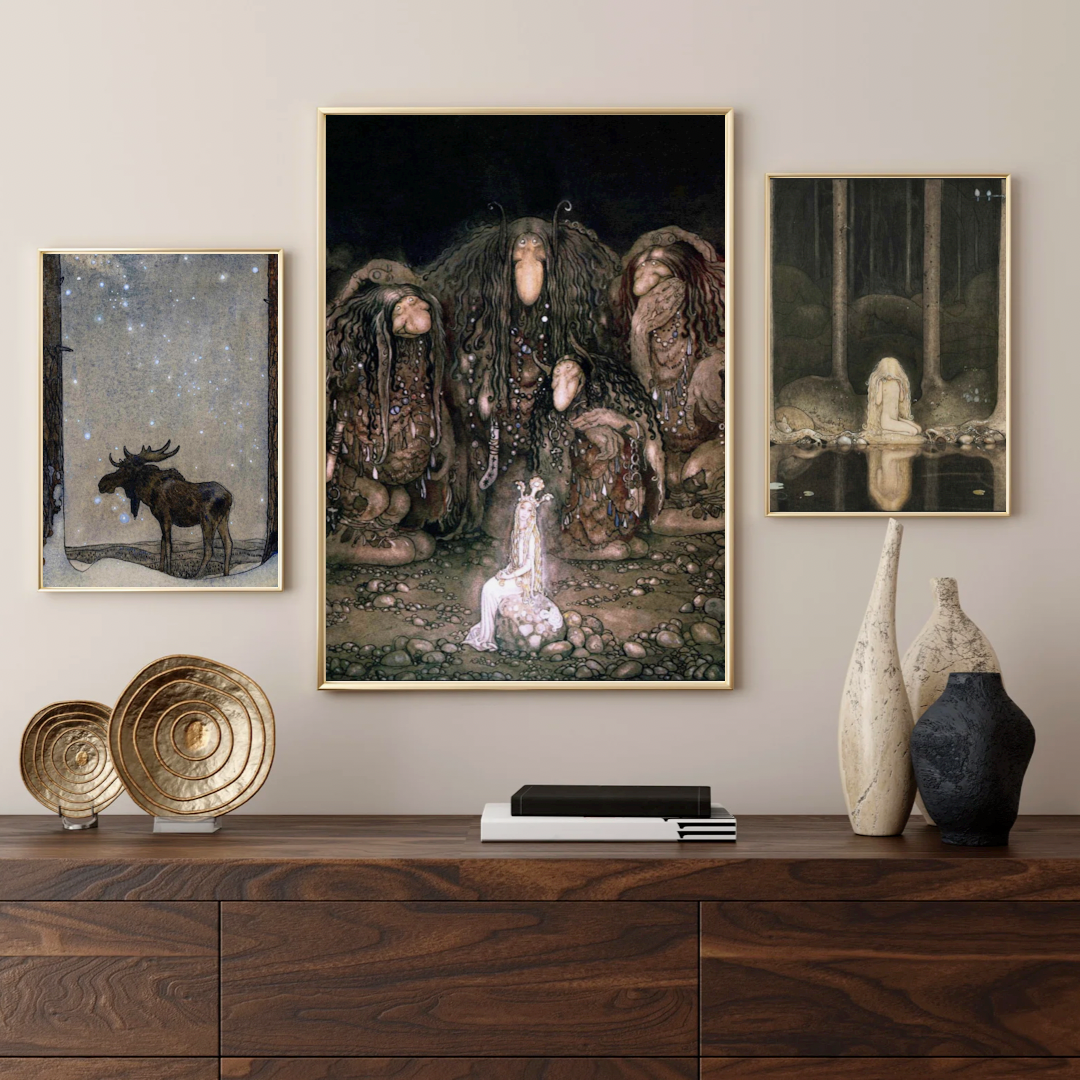 Prinsessan och Trollen av John Bauer som poster med nordisk mytologi och folktro från Historly – bild 2