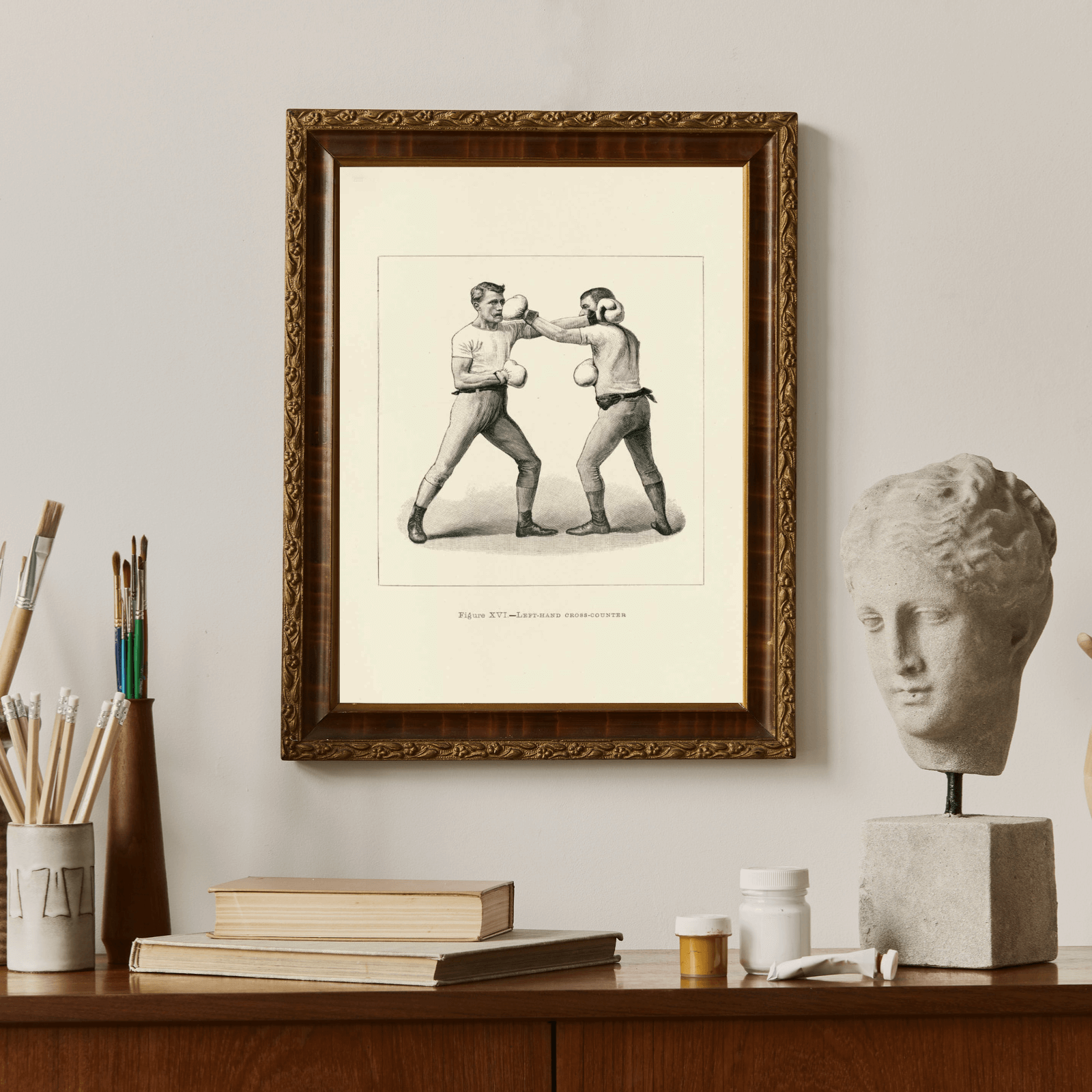 Boxing as a vintage illustration and poster from Historly – image 2