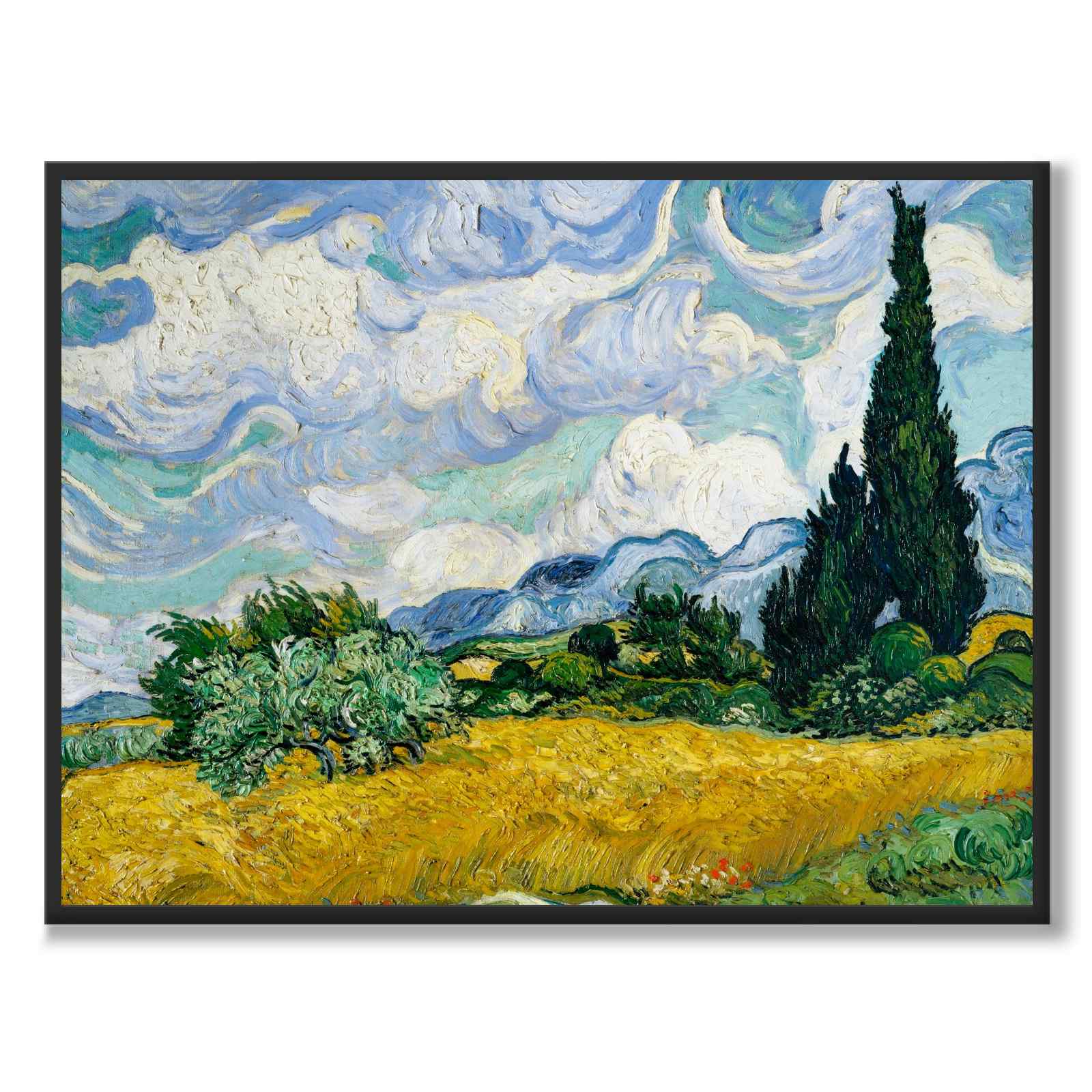 Wheat Field with Cypresses som konstposter från Historly – helbild utan vit kant