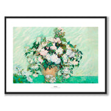 Roses as an art poster from Historly – with white border and title