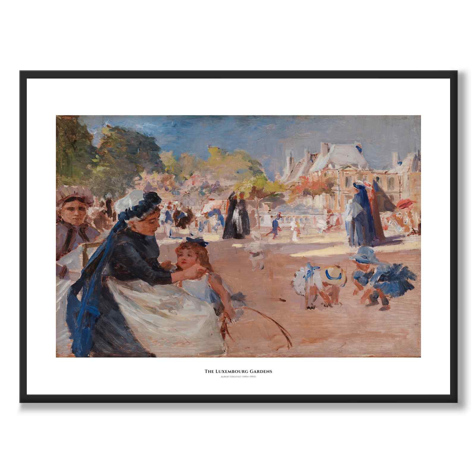 The Luxembourg Gardens by Albert Edelfelt as an art poster from Historly – with white border and title