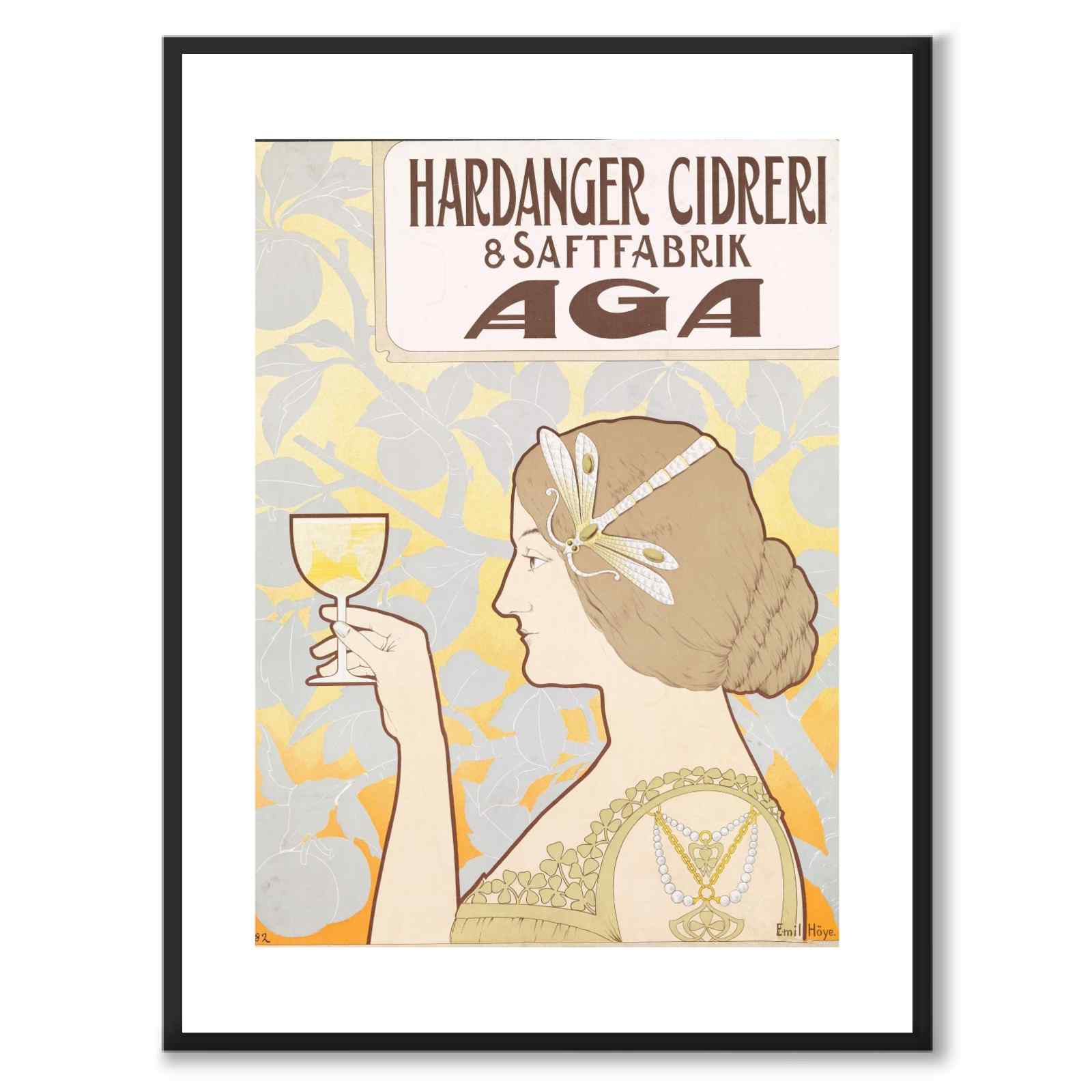 Hardanger Cidreri as a vintage illustration and poster from Historly – with white border and without title