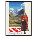 Norway The Fairytale Land as a vintage illustration and poster from Historly – full image without white border