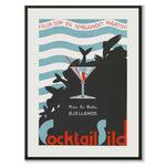 Cocktailsild som vintageillustration och poster från Historly – helbild utan vit kant
