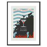 Cocktailsild som vintageillustration och poster från Historly – med vit kant utan titel