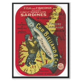 Finest Norwegian Sardines as a vintage illustration and poster from Historly – full image without white border