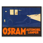 Osram Automobil som vintageillustration och poster från Historly – helbild utan vit kant