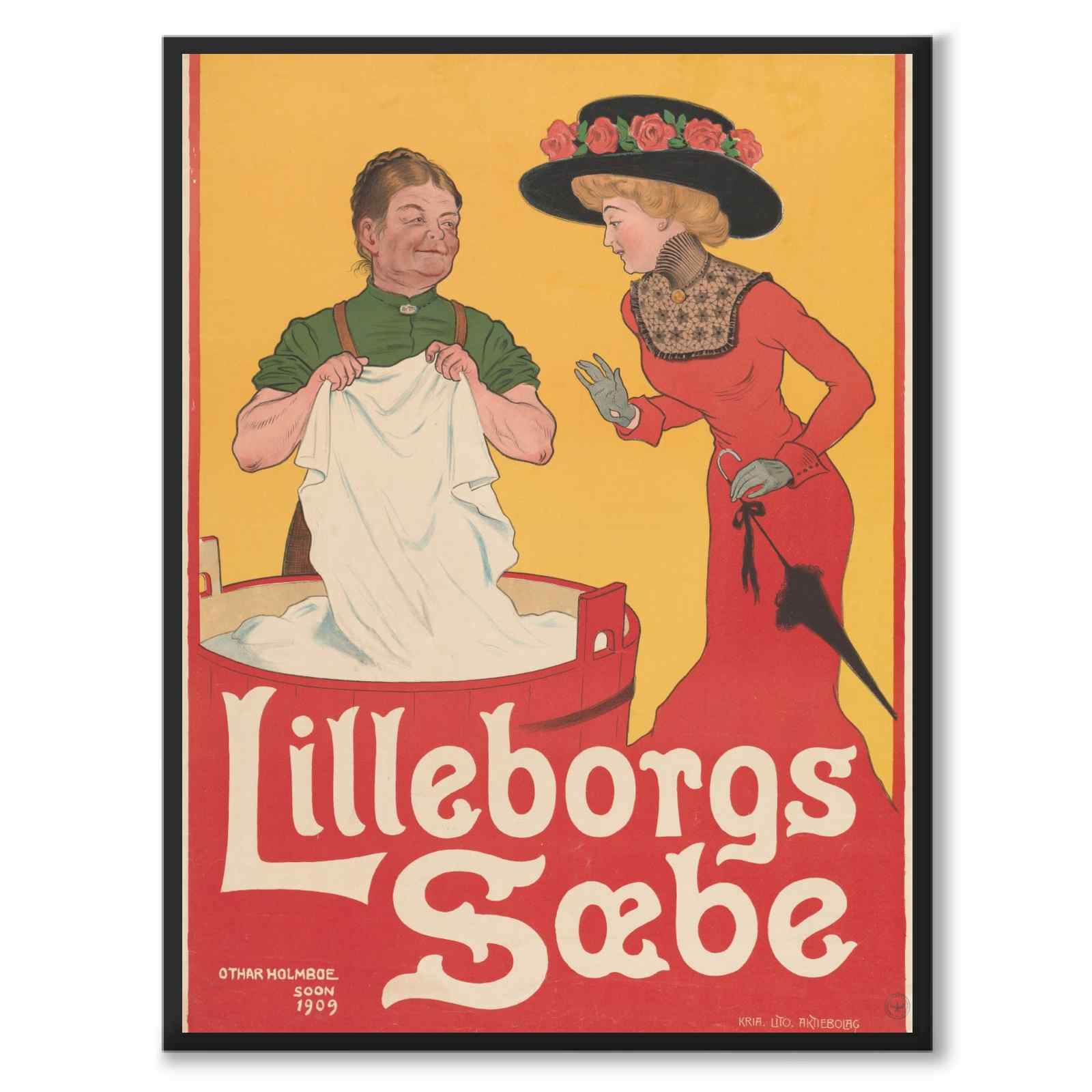 Lilleborgs Sæbe som vintageillustration och poster från Historly – helbild utan vit kant