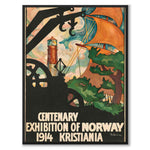 Centenary Exhibition of Norway as a vintage illustration and poster from Historly – full image without white border