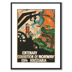 Centenary Exhibition of Norway as a vintage illustration and poster from Historly – with white border without title