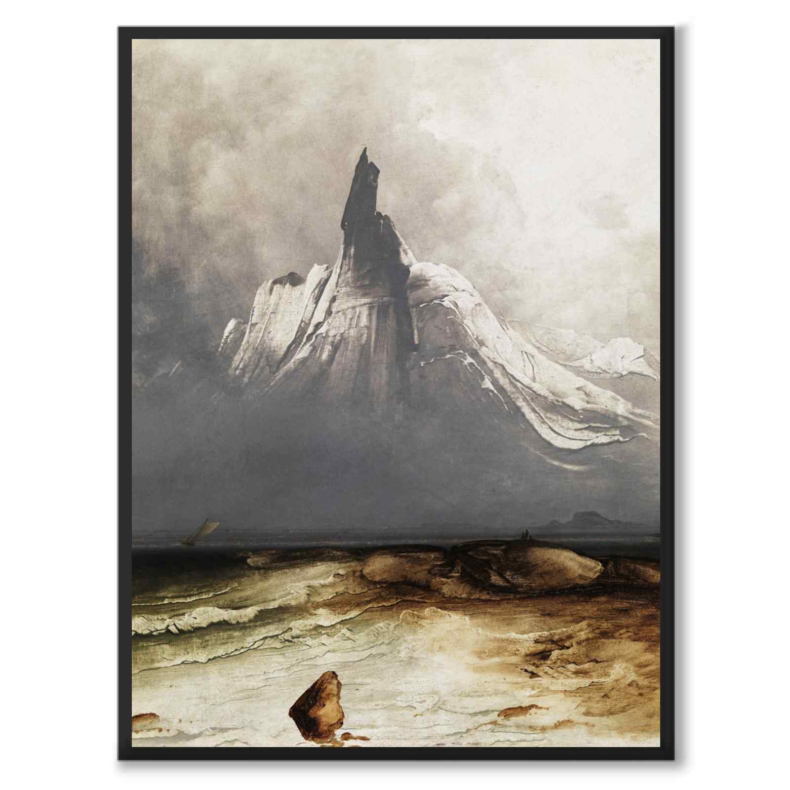 Stetind in Fog som konstposter från Historly – helbild utan vit kant