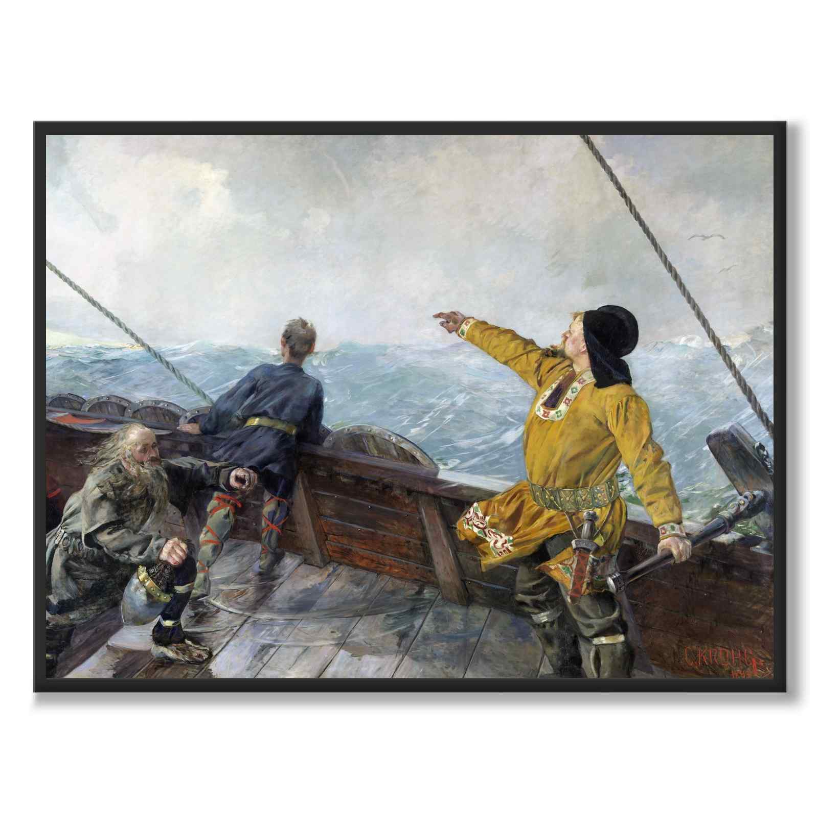Leiv Eiriksson Discovering America som konstposter från Historly – helbild utan vit kant