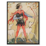 Sagoprinsessan som vintageillustration och poster från Historly – helbild utan vit kant