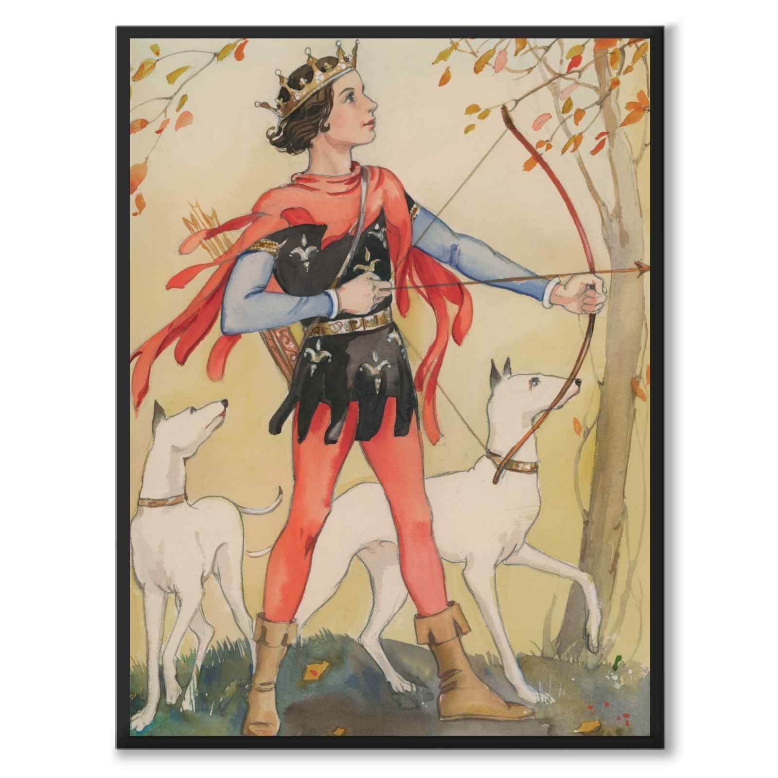 Sagoprinsessan som vintageillustration och poster från Historly – helbild utan vit kant