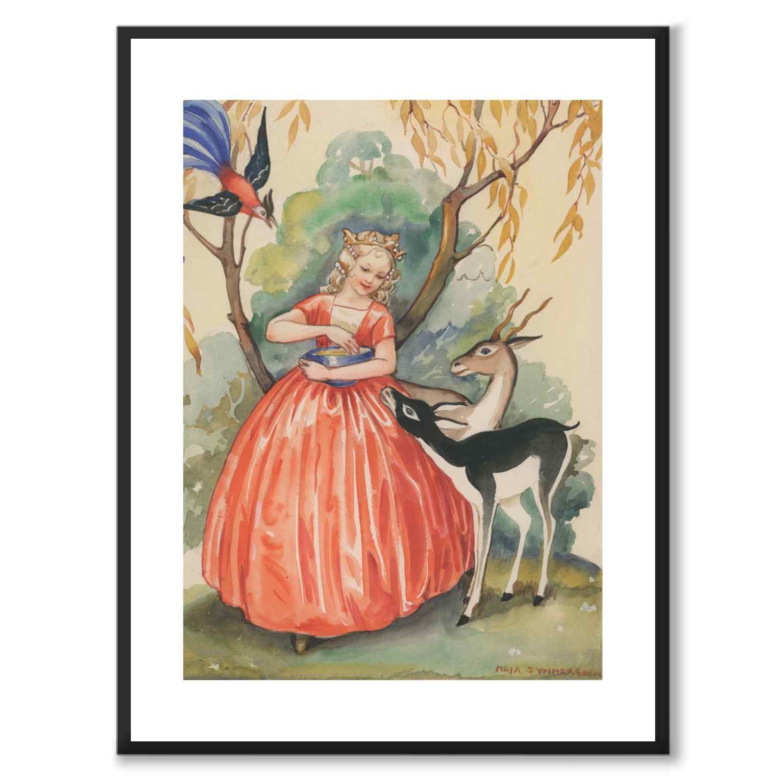 The Fairy Tale Princess as a vintage illustration and poster from Historly – with white border without title