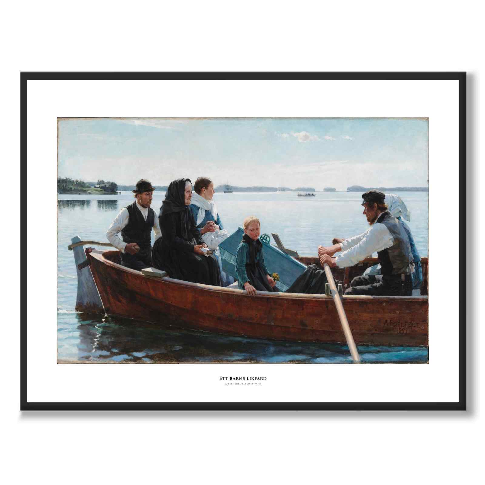 The Child's Funeral by Albert Edelfelt as an art poster from Historly – with white border and title