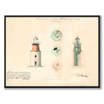 Hållö Lighthouse, Smögen 1867 as a vintage illustration and poster from Historly – full image without white border