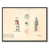 Hållö Lighthouse, Smögen 1867 as a vintage illustration and poster from Historly – full image without white border