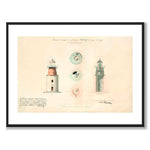 Hållö Lighthouse, Smögen 1867 as a vintage illustration and poster from Historly – with white border without title