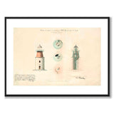 Hållö Lighthouse, Smögen 1867 as a vintage illustration and poster from Historly – with white border without title