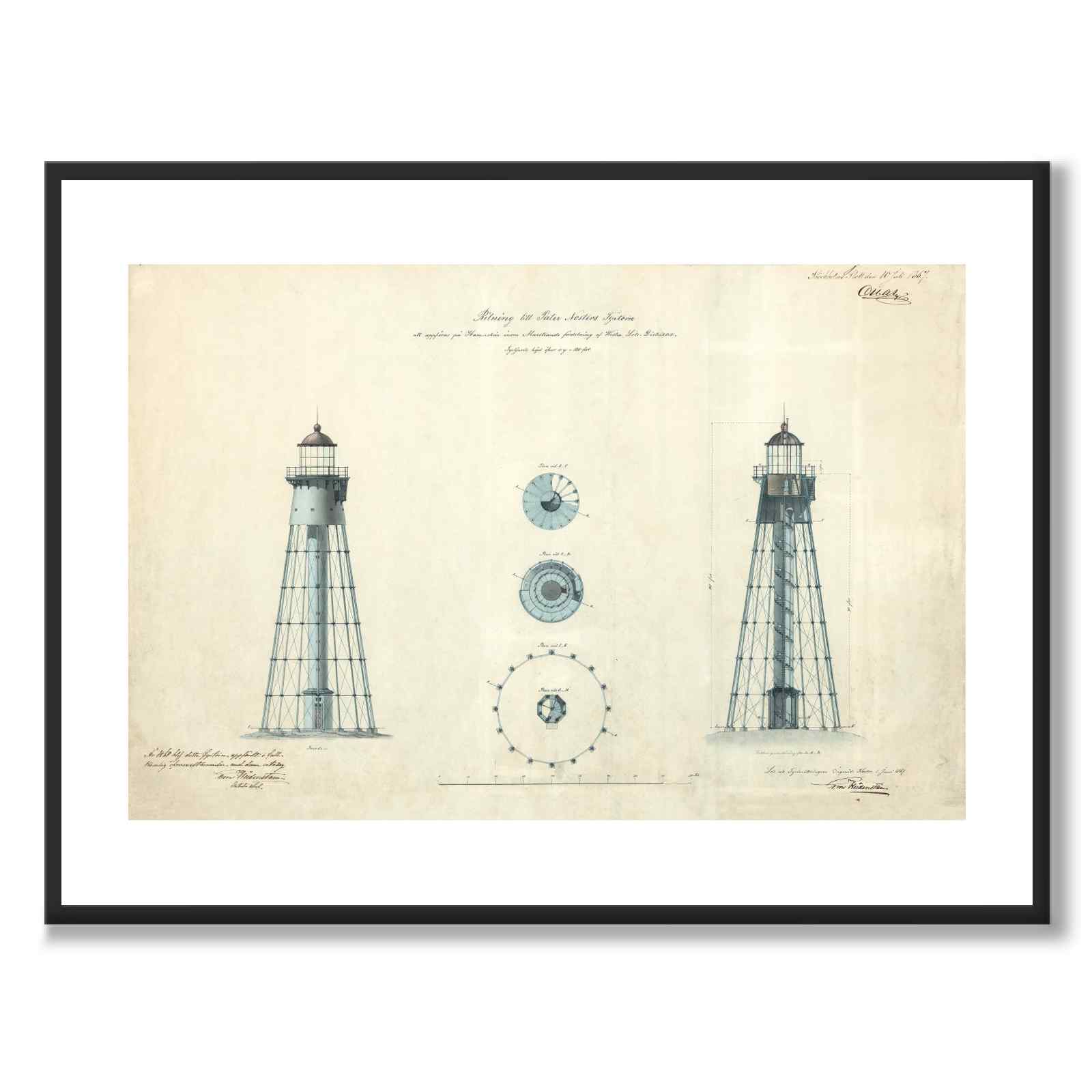 Pater Noster, 1867 as vintage illustration and poster from Historly – with white border without title
