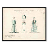 Måseskär Lighthouse, 1864 as a vintage illustration and poster from Historly – full image without white border
