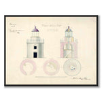 Vinga Lighthouse, 1850 as a vintage illustration and poster from Historly – full image without white border