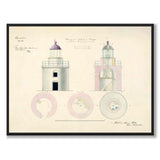 Vinga Lighthouse, 1850 as a vintage illustration and poster from Historly – full image without white border