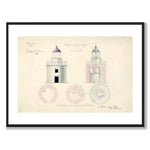 Vinga Lighthouse, 1850 as a vintage illustration and poster from Historly – with white border without title