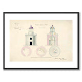 Vinga Lighthouse, 1850 as a vintage illustration and poster from Historly – with white border without title