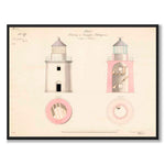 Utklippan Lighthouse, 1838 as a vintage illustration and poster from Historly – full image without white border
