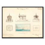 Dämmans Lighthouse, Kalmar, 1873 as a vintage illustration and poster from Historly – full image without white border