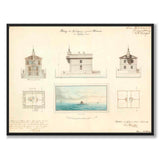 Dämmans Lighthouse, Kalmar, 1873 as a vintage illustration and poster from Historly – full image without white border
