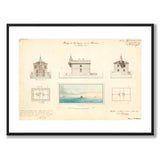 Dämmans Lighthouse, Kalmar, 1873 as a vintage illustration and poster from Historly – with white border without title