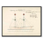 The lightship Utgrunden 1865 as a vintage illustration and poster from Historly – full image without white border