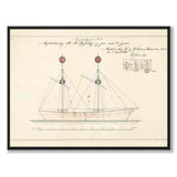 The lightship Utgrunden 1865 as a vintage illustration and poster from Historly – full image without white border