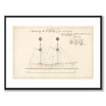 The lightship Utgrunden 1865 as a vintage illustration and poster from Historly – with white border without title