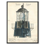 Häradsskärs Fyrapparat, 1864 som vintageillustration och poster från Historly – helbild utan vit kant