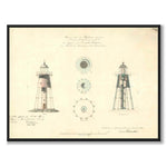 Swedish Högarna Lighthouse, 1873 as a vintage illustration and poster from Historly – full image without white border