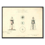 Swedish Högarna Lighthouse, 1873 as a vintage illustration and poster from Historly – full image without white border