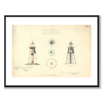 Swedish Högarna Lighthouse, 1873 as a vintage illustration and poster from Historly – with white border without title