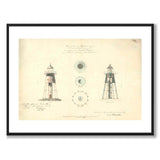 Swedish Högarna Lighthouse, 1873 as a vintage illustration and poster from Historly – with white border without title