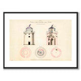 Djurstens Lighthouse as a vintage illustration and poster from Historly – with white border without title